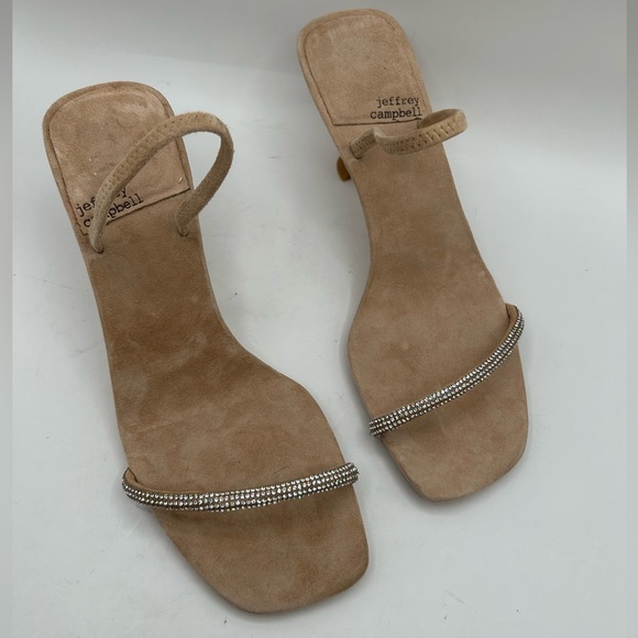 NEW • Jeffrey Campbell • Jewel Embellished Strappy Square Toe Mule kitten Heel 8 - Picture 4 of 16